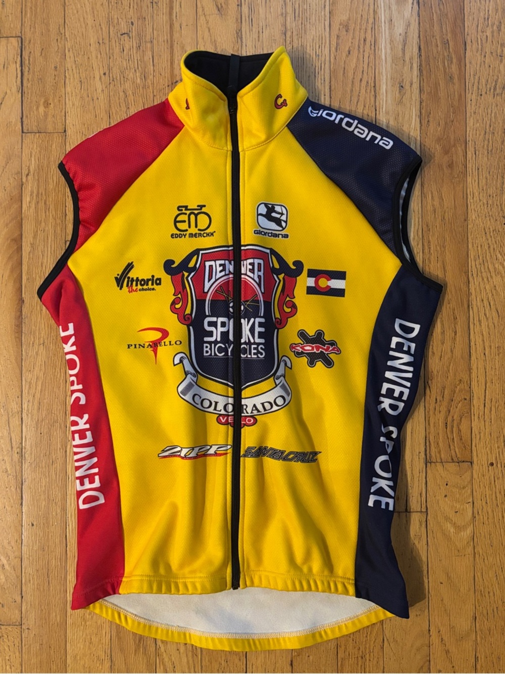 Giordana Vintage Denver Spoke Bicycles Colorado Cycling Vest - Medium